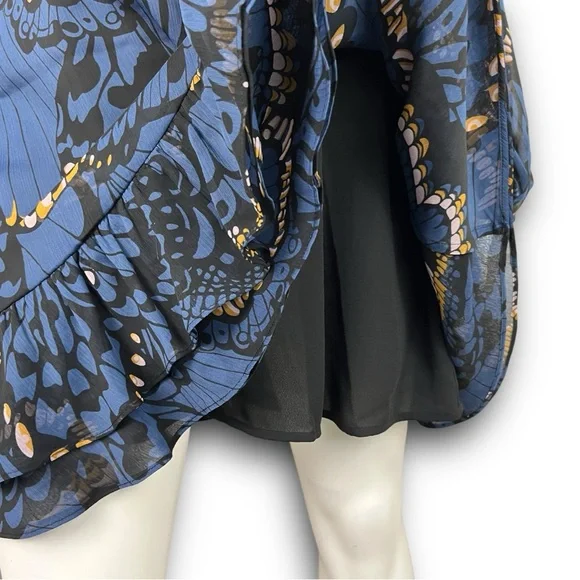 TED BAKER LONDON Pollei Butterfly Print Mini Dress US 6 Prairie Wedding Guest - Picture 7 of 16